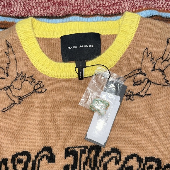 🔥🔥🔥NEW Marc Jacobs The Tattoo Crewneck Printed Wool Sweater - Picture 9 of 11